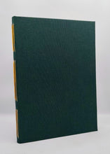 Load image into Gallery viewer, A5 Handmade Longstitch Notebook - Dark Green Japanese Shot Silk, Marbled