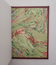 Load image into Gallery viewer, Pocket-Sized Long-Stitch Notebook - Burgundy, Green Marble