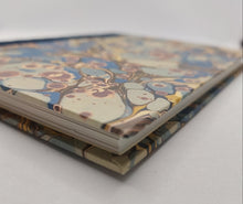 Load image into Gallery viewer, A5 Handmade Notebook - Blue, Gold, Purple Marbled, Japanese Silk