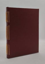 Load image into Gallery viewer, Pocket-Sized Long-Stitch Notebook - Burgundy, Green Marble