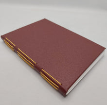 Load image into Gallery viewer, Pocket-Sized Long-Stitch Notebook - Burgundy, Green Marble
