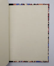 Load image into Gallery viewer, A5 Handmade Notebook - Orange, Blues, Black Marbled

