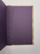 Load image into Gallery viewer, A5 Handmade Notebook - Light Brown, Yellow, Deep Purple - Marbled
