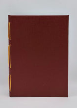 Load image into Gallery viewer, Pocket-Sized Long-Stitch Notebook - Burgundy, Green Marble
