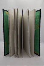 Load image into Gallery viewer, A5 Handmade Longstitch Notebook - Dark Green Japanese Shot Silk, Marbled
