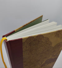 Load image into Gallery viewer, A5 Handmade Notebook - Tobacco, Burgundy Lotka Paper
