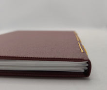 Load image into Gallery viewer, Pocket-Sized Long-Stitch Notebook - Burgundy, Green Marble
